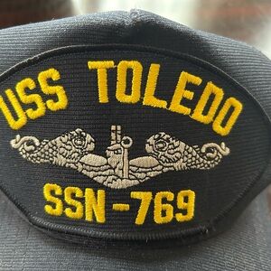 Crest Dark Navy USS Toledo Cap with Gold Logo